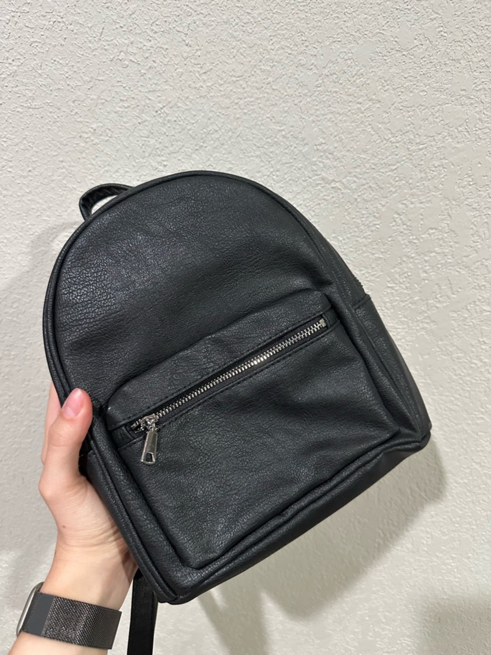 H&M Divided Black Mini Backpack with Silver Zip